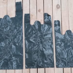 BOLSA DE CAMISETA COLOR NEGRO CAL 300, TAMAÑOS CHICO, MEDIANO Y GRANDE