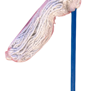 TRAPEADOR DE PABILO DE 500 GR APROX GRANDE + PALO AZUL, ATADO CON 12 PZAS.