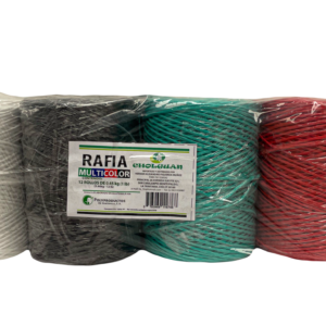 Rafia (Pita) Empaque multicolor 16000 1 lb (454 gr), 4 Colores (blanco, verde, rojo y negro)