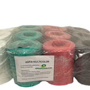 Rafia (Pita) Empaque multicolor cal 16000 de 800 gr. 4 Colores (blanco, verde, rojo y negro)