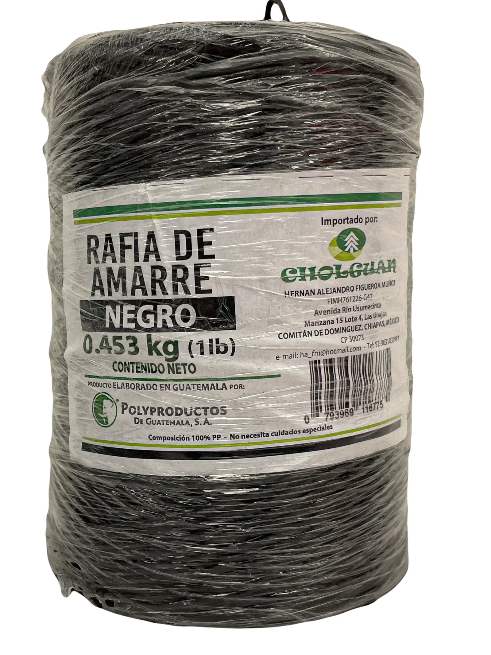Rafia (pita) Amarre Color negro Dn 6400 (0.7) 0.454 kg
