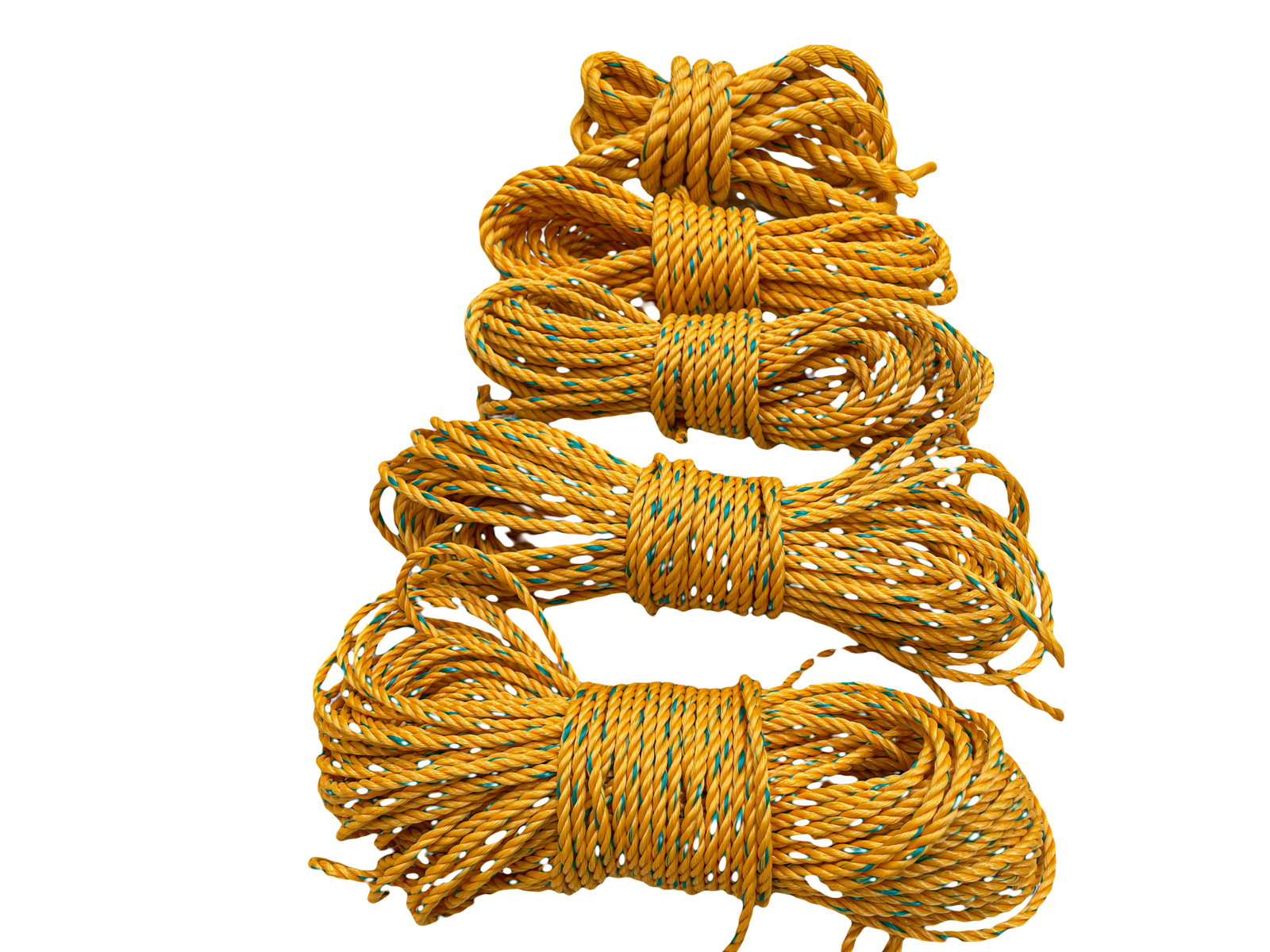 Lazo de polipropileno presentacion de 1 kg, color amarillo. Calibre #6,#8,#10,#13,#16,#19,#25 con guía verde - Image 3